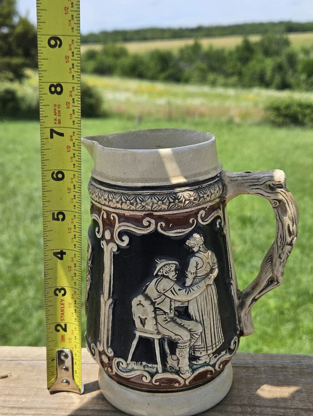 Luchow's German Ceramic Beer Stein - Black & Tan